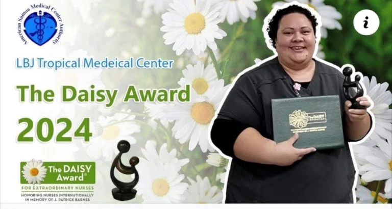 Meli was awarded the prestigious Daisy Award for her service at LBJ in American Samoa.